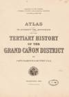 Slightly stained title page for Clarence Dutton's 1882 Atlas to Accompany the Monograph on the Tertiary History of the Grand Canon District.
