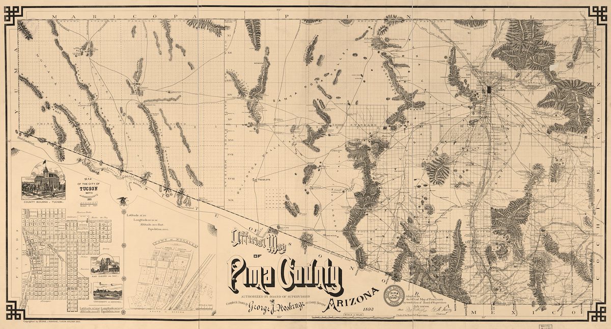 1893 Roskruge Map of Pima County