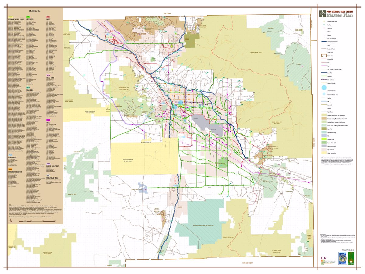 Pima County Regional Trail System Master Plan Map 2015 Cover Page