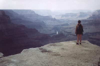 2000 Summer Alison looking into the Grand Canyon