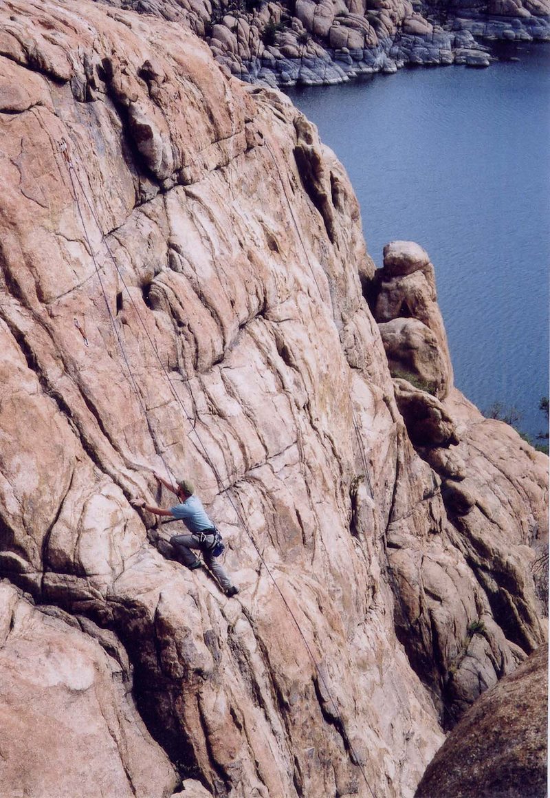 2002 May Ken Climbing at the Watson Lake Dells