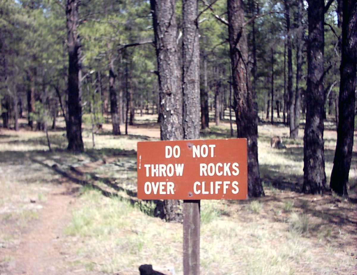 2004 May Do Not Throw Rocks Over Cliffs