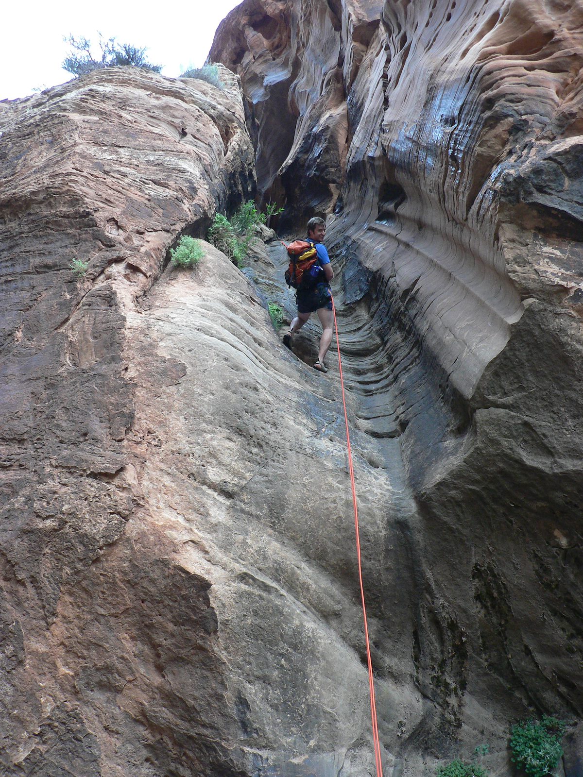 2006 June Dana on Rappel in Spry Canyon