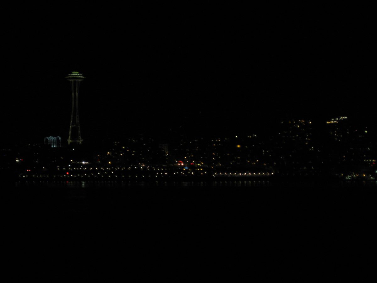 2008 November City Lights while heading back to Seattle on the Ferry