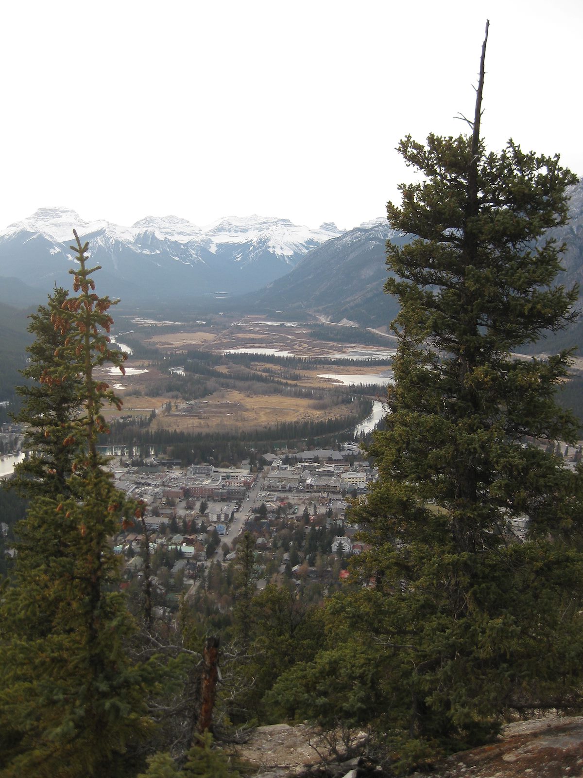 2009 November Looking down into Banff from the Tunnel Mountain Trail