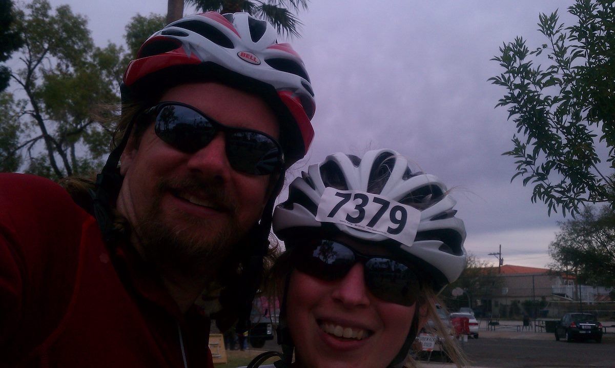 2011 November El Tour De Tucson - Alison and Charles after Finishing