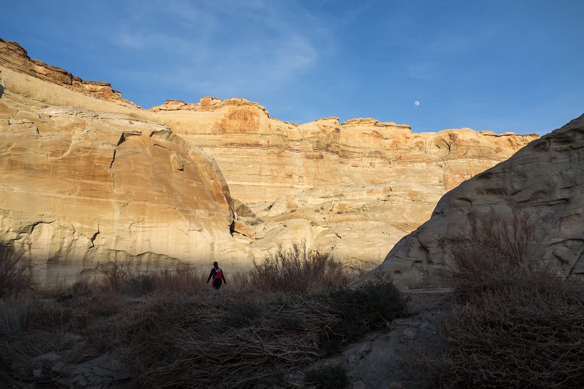 2014 February Shadows in the Canyon and Moon Above