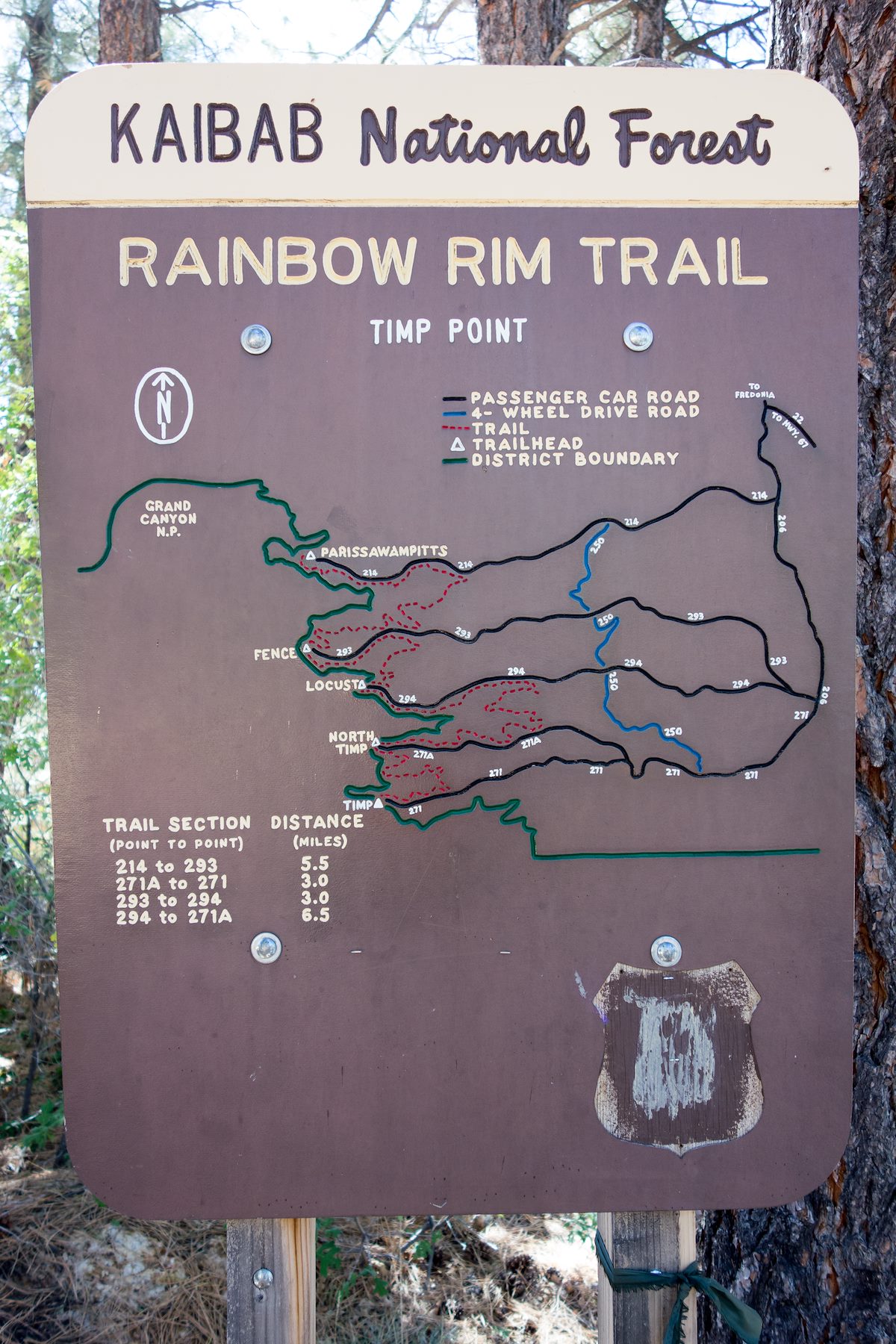 2014 October Rainbow Rim Trail Sign at Timp Point