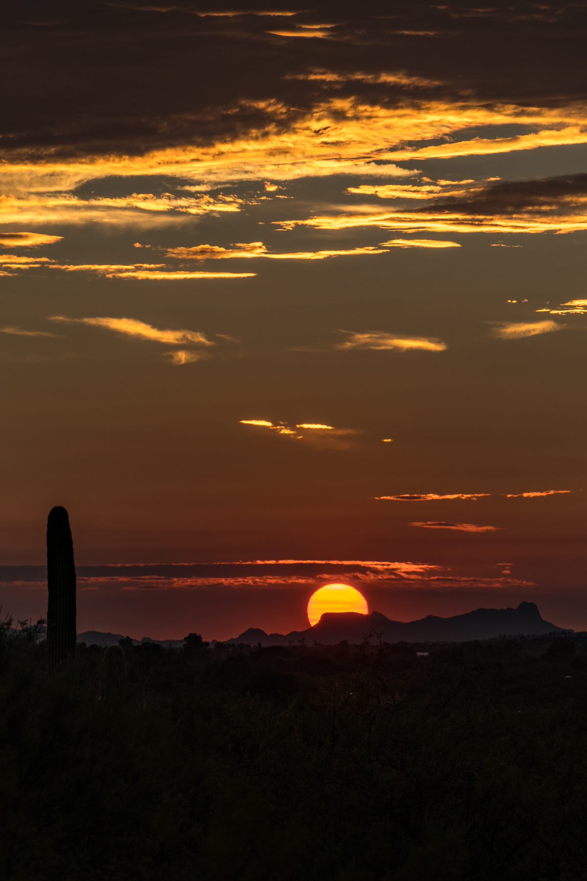 2016 August Sun over the Tucson Mountains