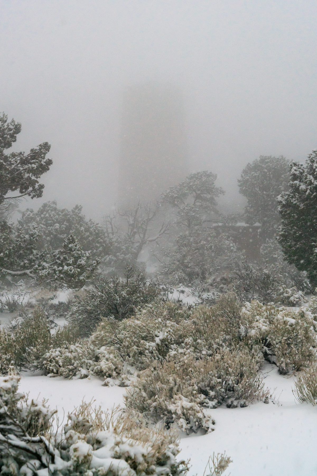 2018 October Snowstorm at the Desert View Tower in the Grand Canyon