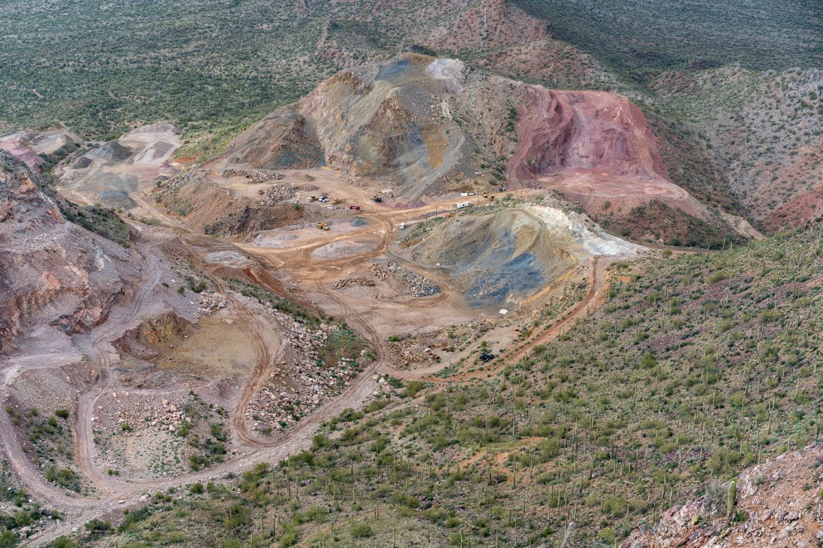 2020 February Silver Bell Mine from Waterman Peak