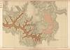 Elevation contour lines and colors marking geologic areas show the shape of the Grand Canyon.