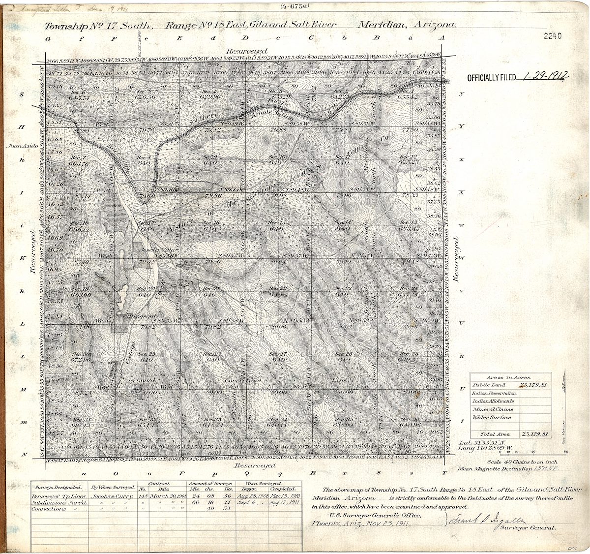 Survey Plat Image - 17S 18E, Gila-Salt River Meridian, AZ