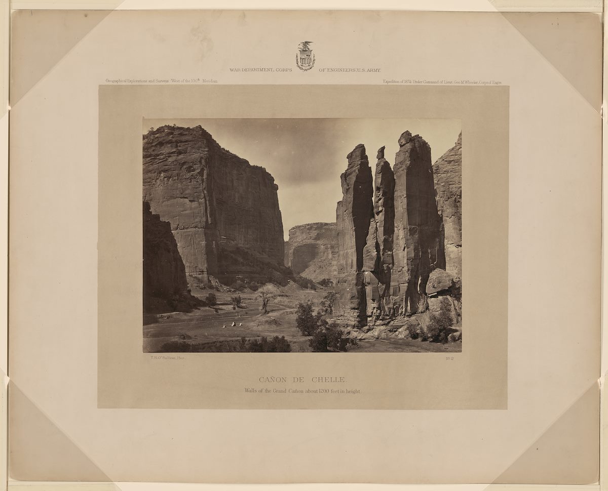 Cañon de Chelle. Walls of the Grand Cañon about 1200 feet in height - T.H. O'Sullivan