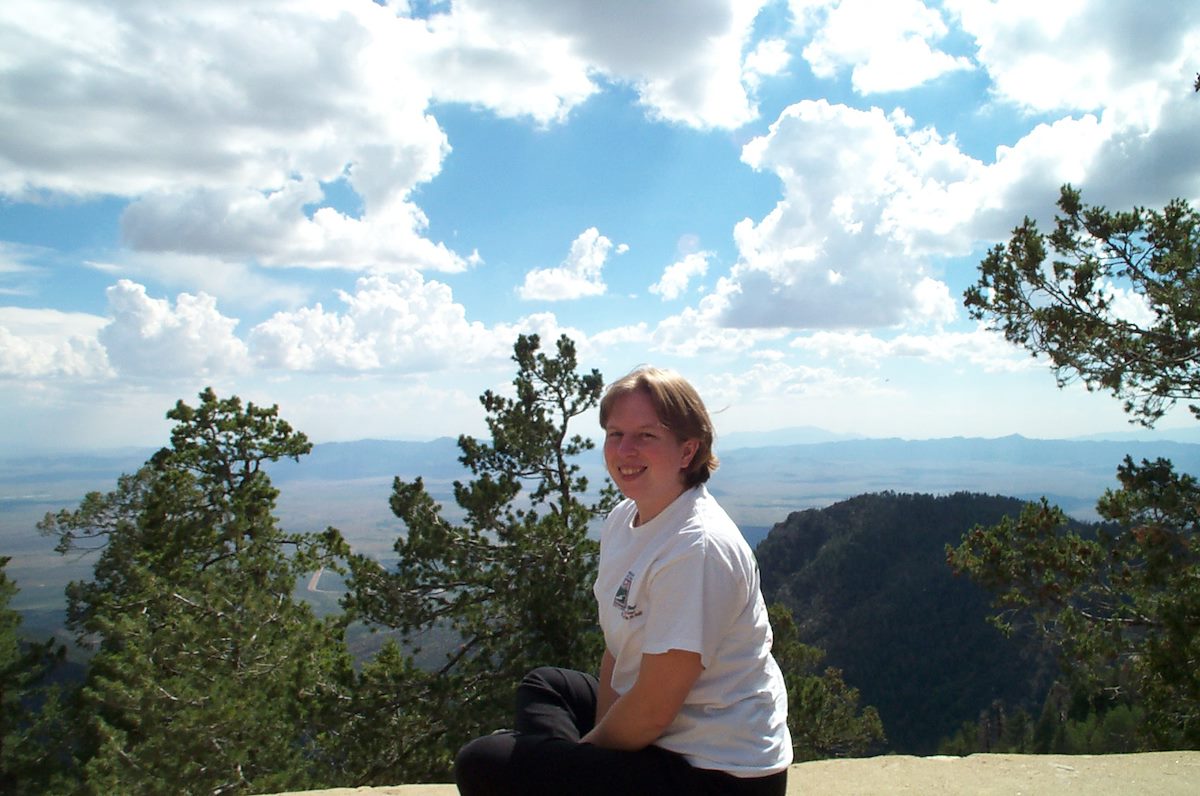 2002 August Alison in the Pinaleno Mountains