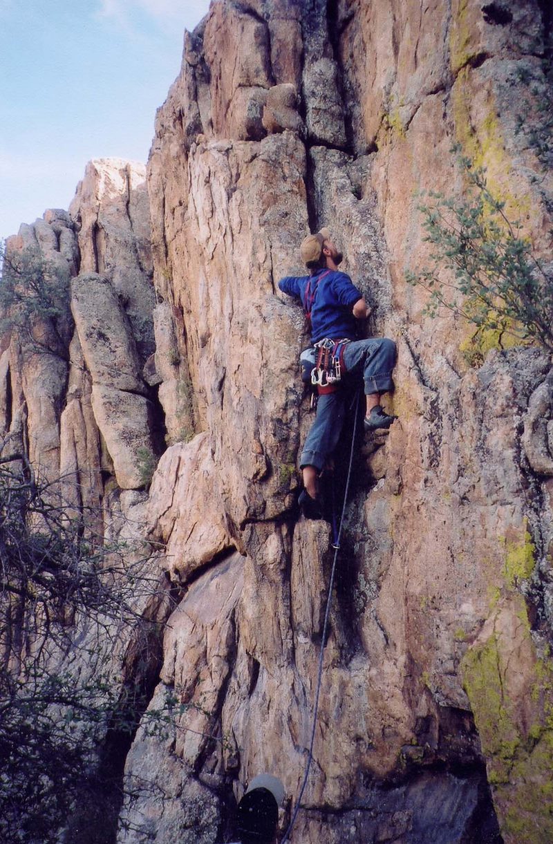 2002 May Brad Climbing in the Watson Lake Dells