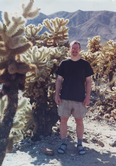 2002 November Charles with Cholla in Joshua Tree