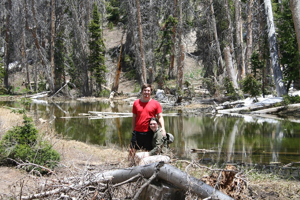 2006 June Cedar Breaks Alpine Lake - Dana and Lara