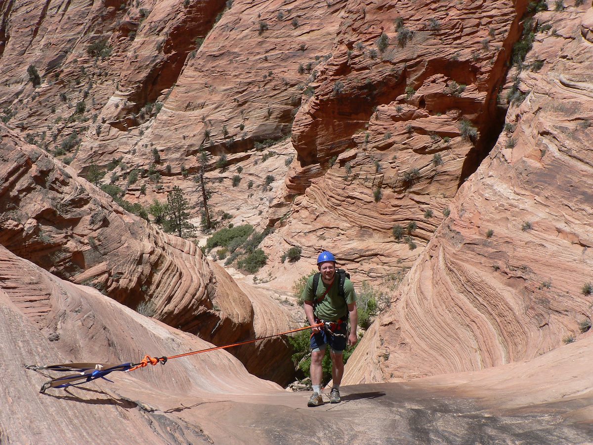 2006 June First Rappel into Spry Canyon