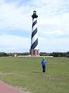 2007 April Alison in front of the Cape Hatteras Lighthouse