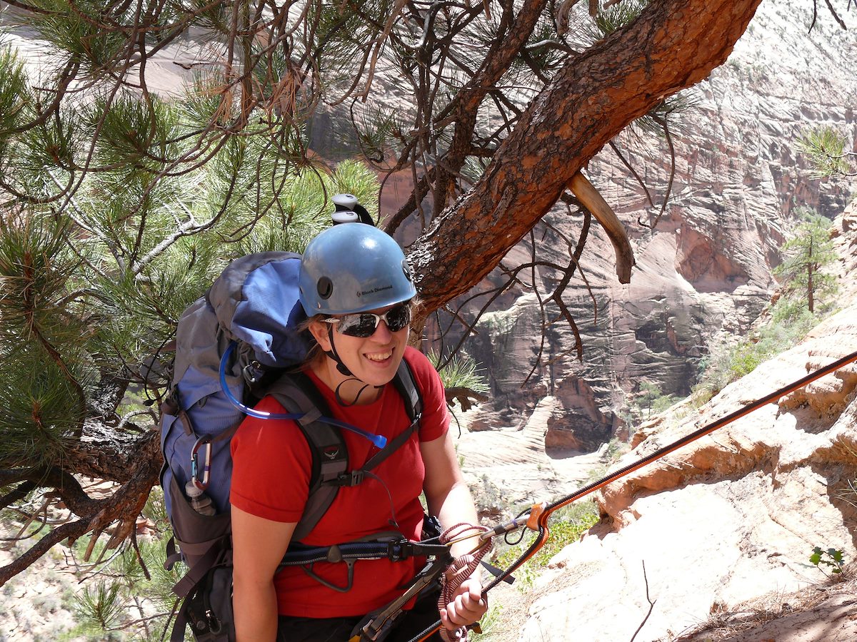 2007 May Alison starting the Second Rappel