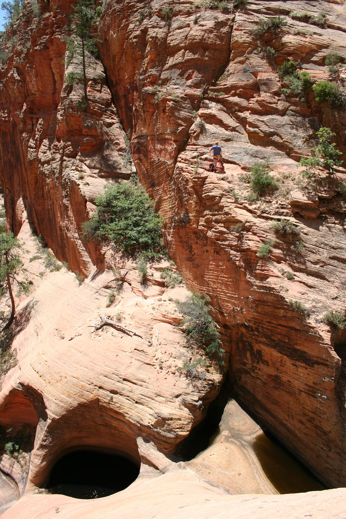 2007 May Charles Setting the First Behunin Rappel