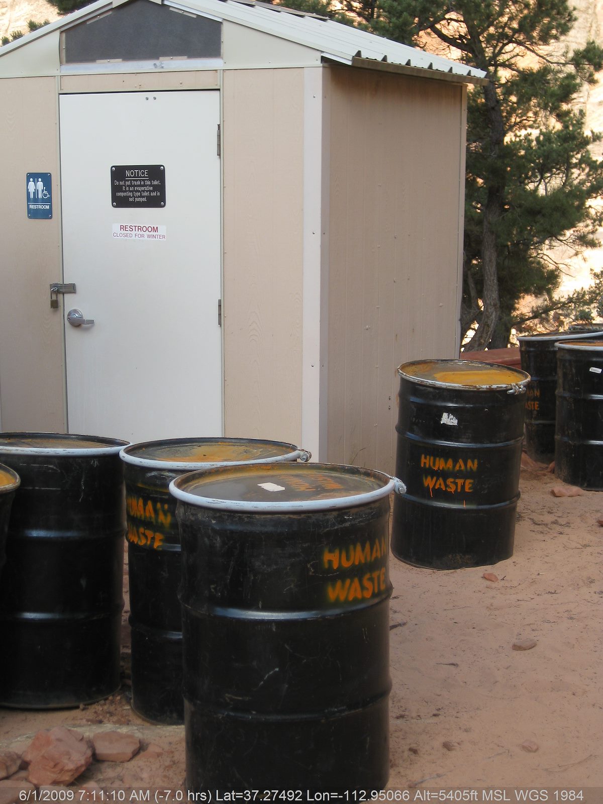 2009 June Stunning reality of the Angels Landing Bathrooms