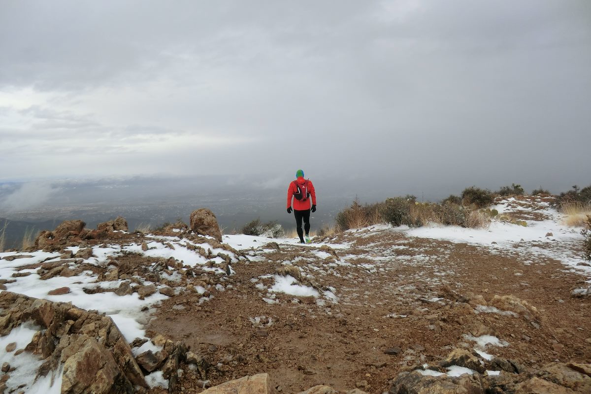 2013 February Heading down from Wasson Peak