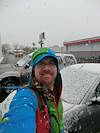 2013 February Leaving the Summit Hut in the Snow