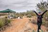 2014 December Alison and the Aid Station near Sahuarita Road