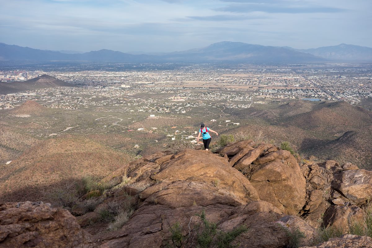 2014 February Alison on the Cat Mountain Ridge