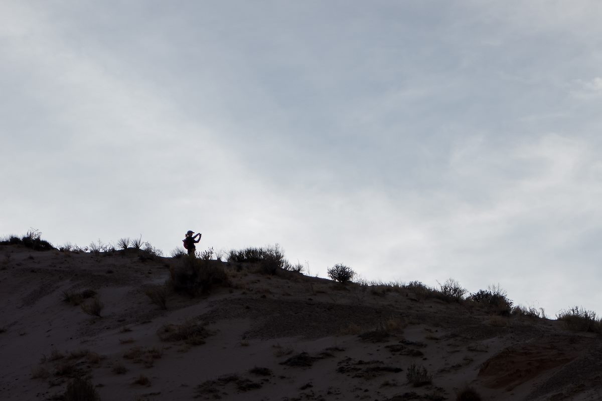 2014 February Alison Taking pictures above Wiregrass Canyon