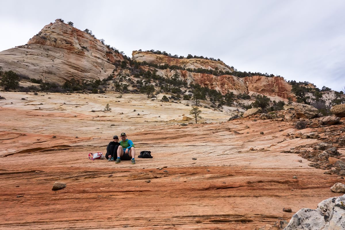 2014 February Taking a break a few minutes below the Checkerboard Canyon Saddle