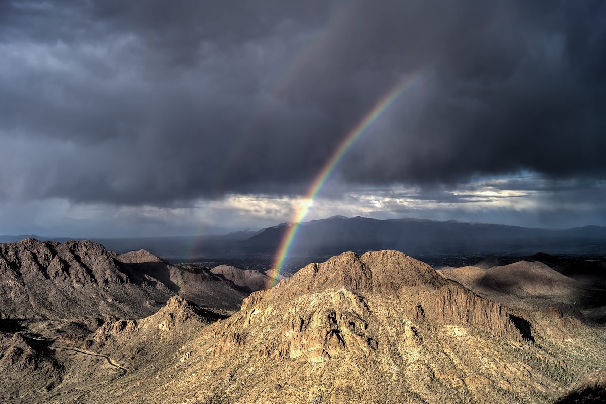 2014 March Gates Pass Double Rainbow