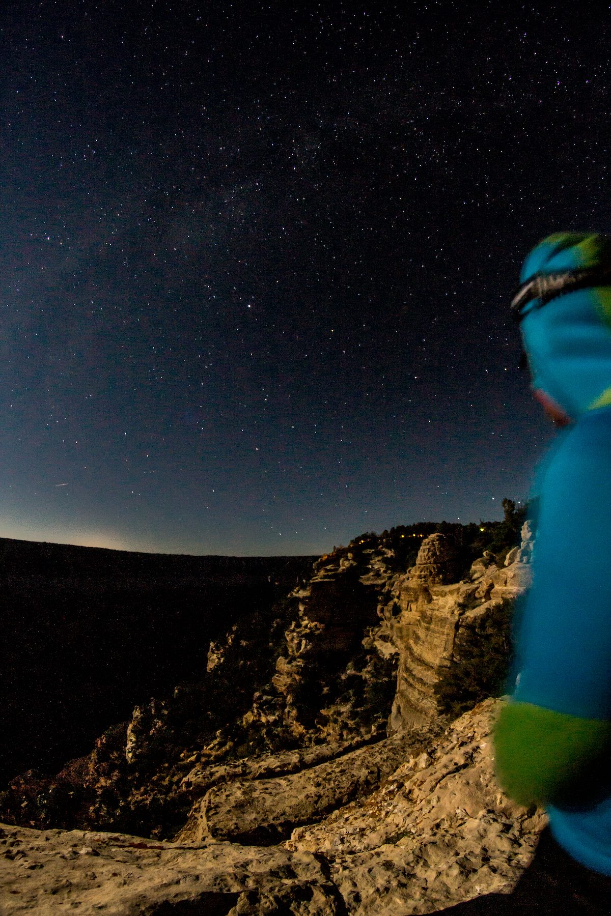 2014 October Lights on the North Rim from Bright Angel Point