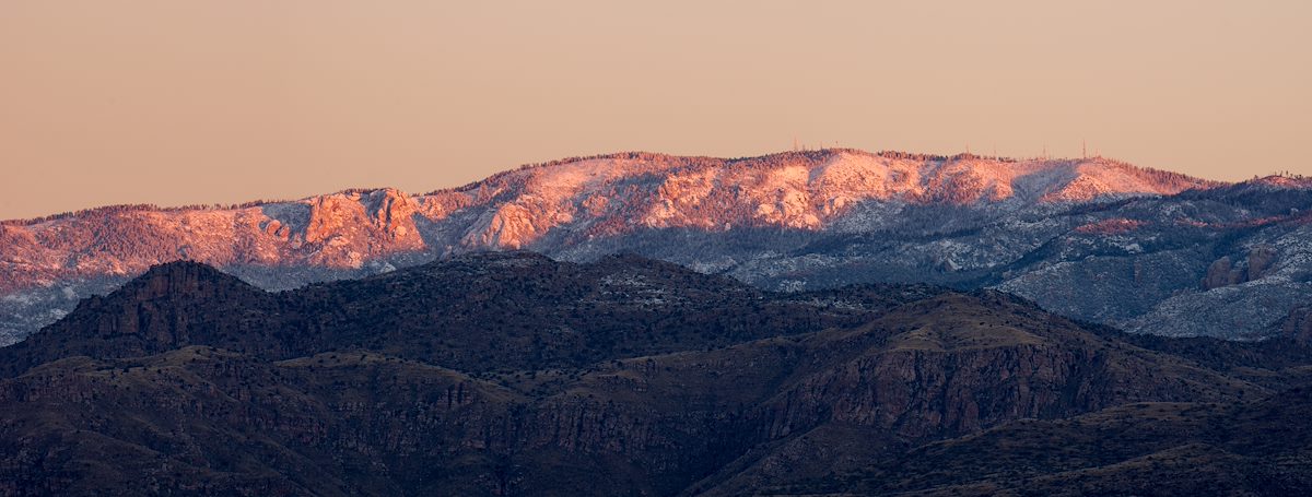 2015 December Sunrise on a Snowing Mount Lemmon