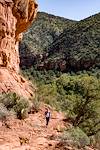 2015 October Alison hiking towards Bell Crossing