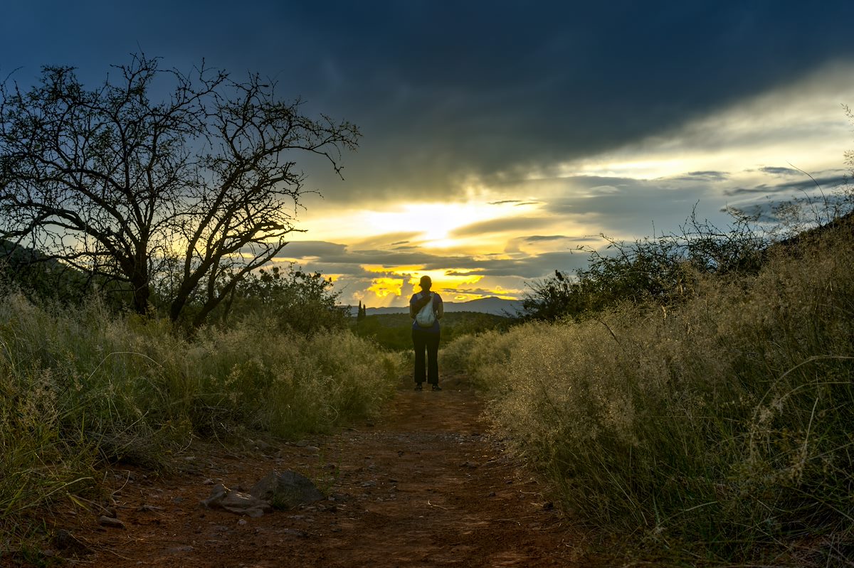 2015 October Alison in the Sunset on the Bell Trail