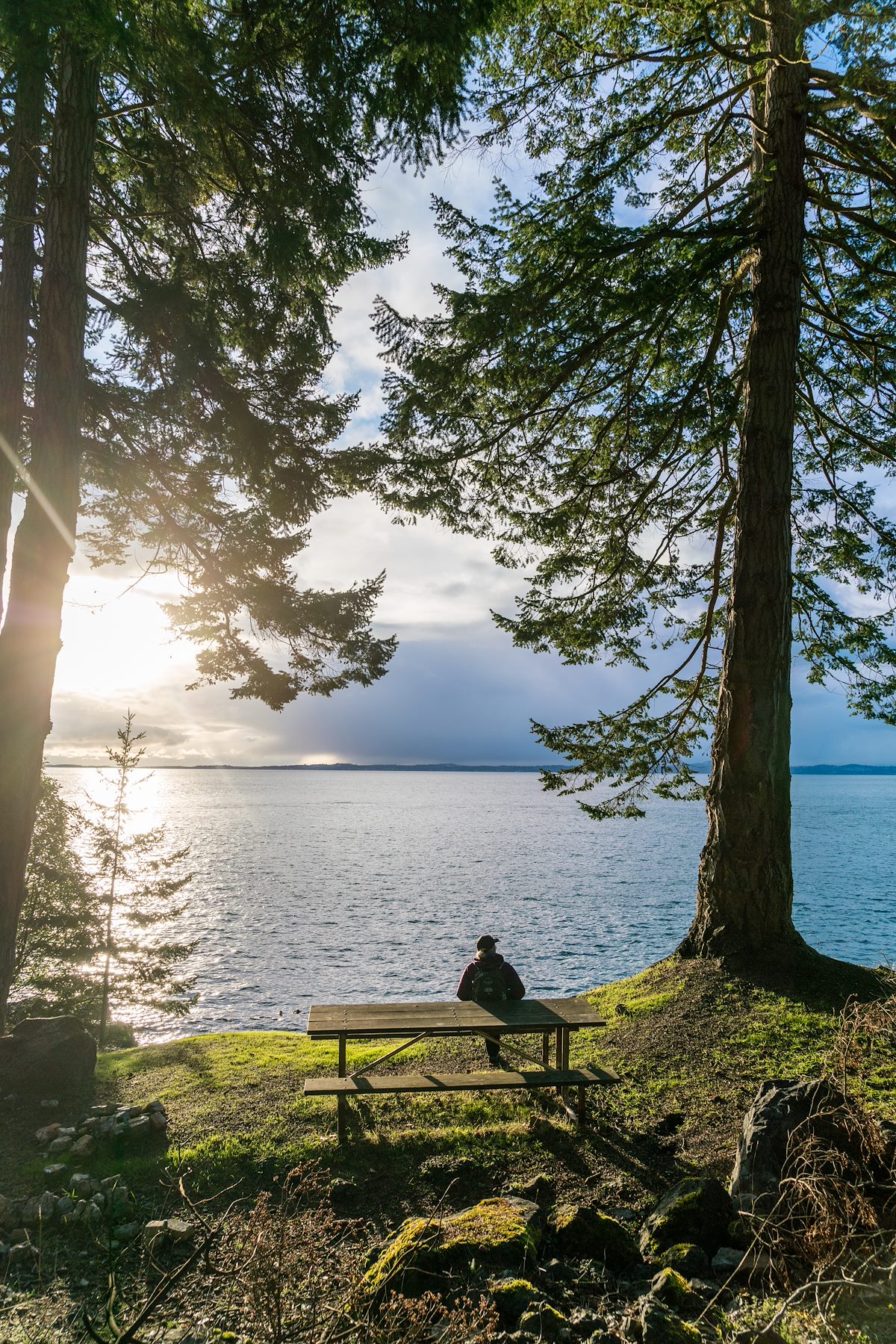 2016 December Watching the sky near the old Kilns in Lime Kiln State Park on San Juan Island