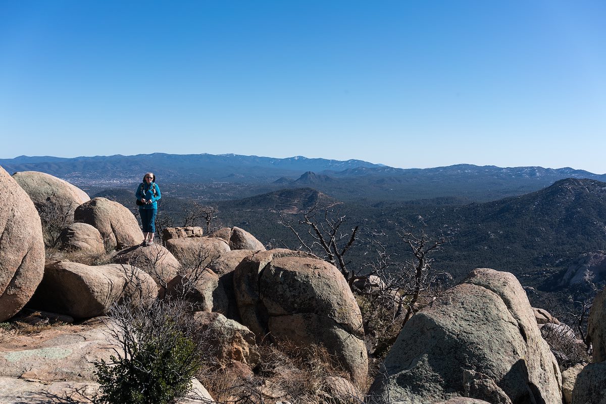 2016 February Enjoying the Wind and the View from Granite Mountain