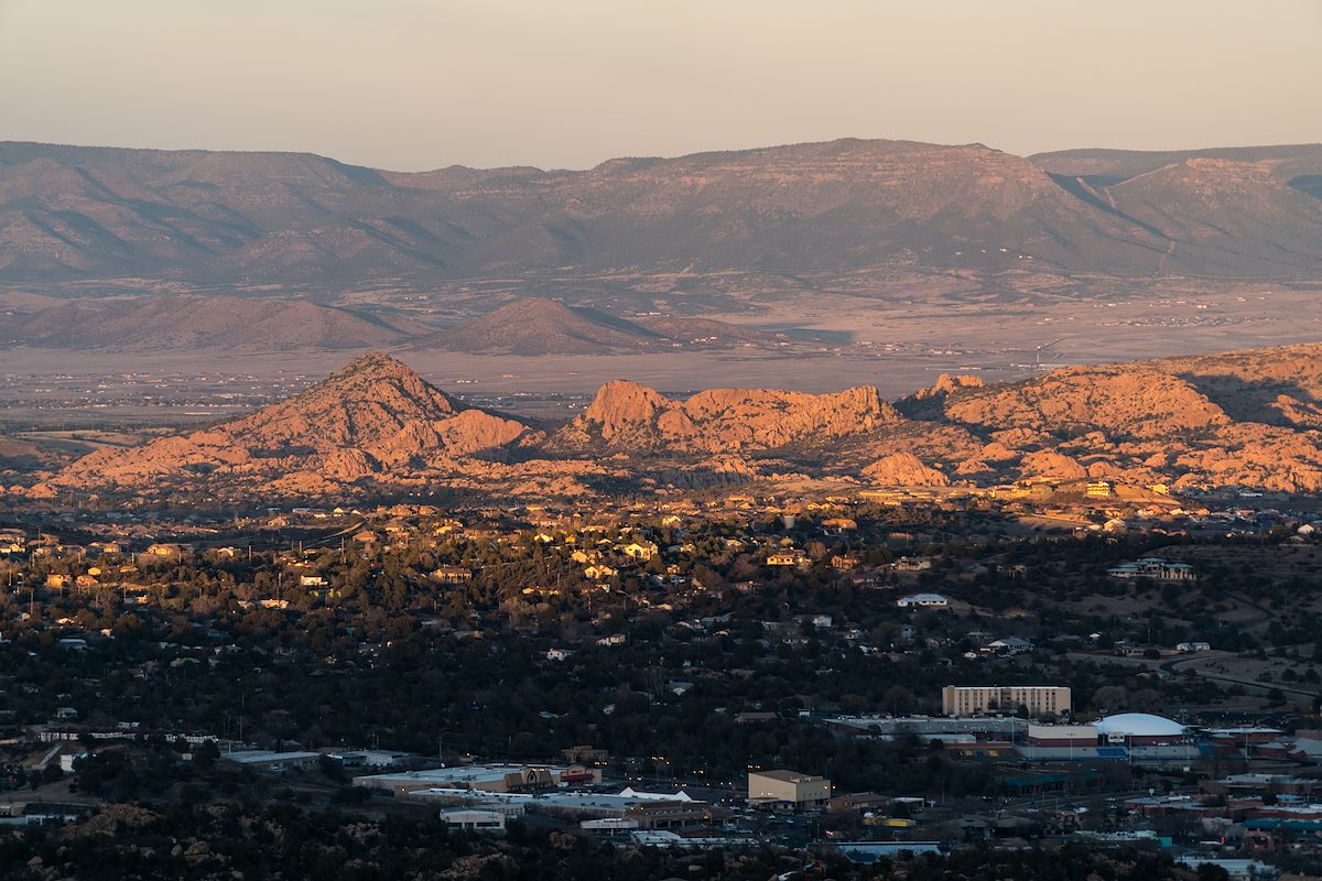 2016 February Looking over Prescott from Thumb Butte