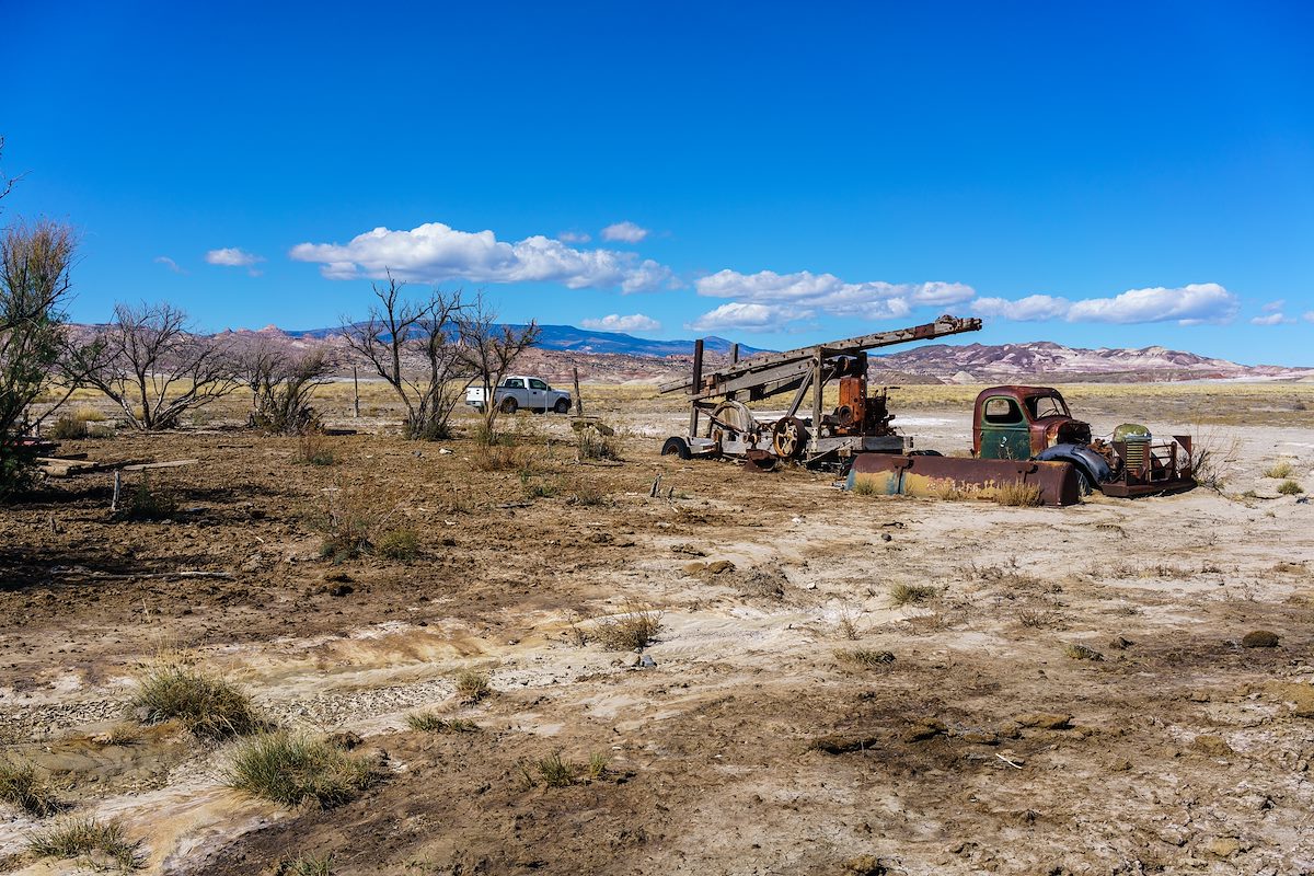 2016 October Drilling Rig at a spring in North Blue Flats along the Hartnet Road