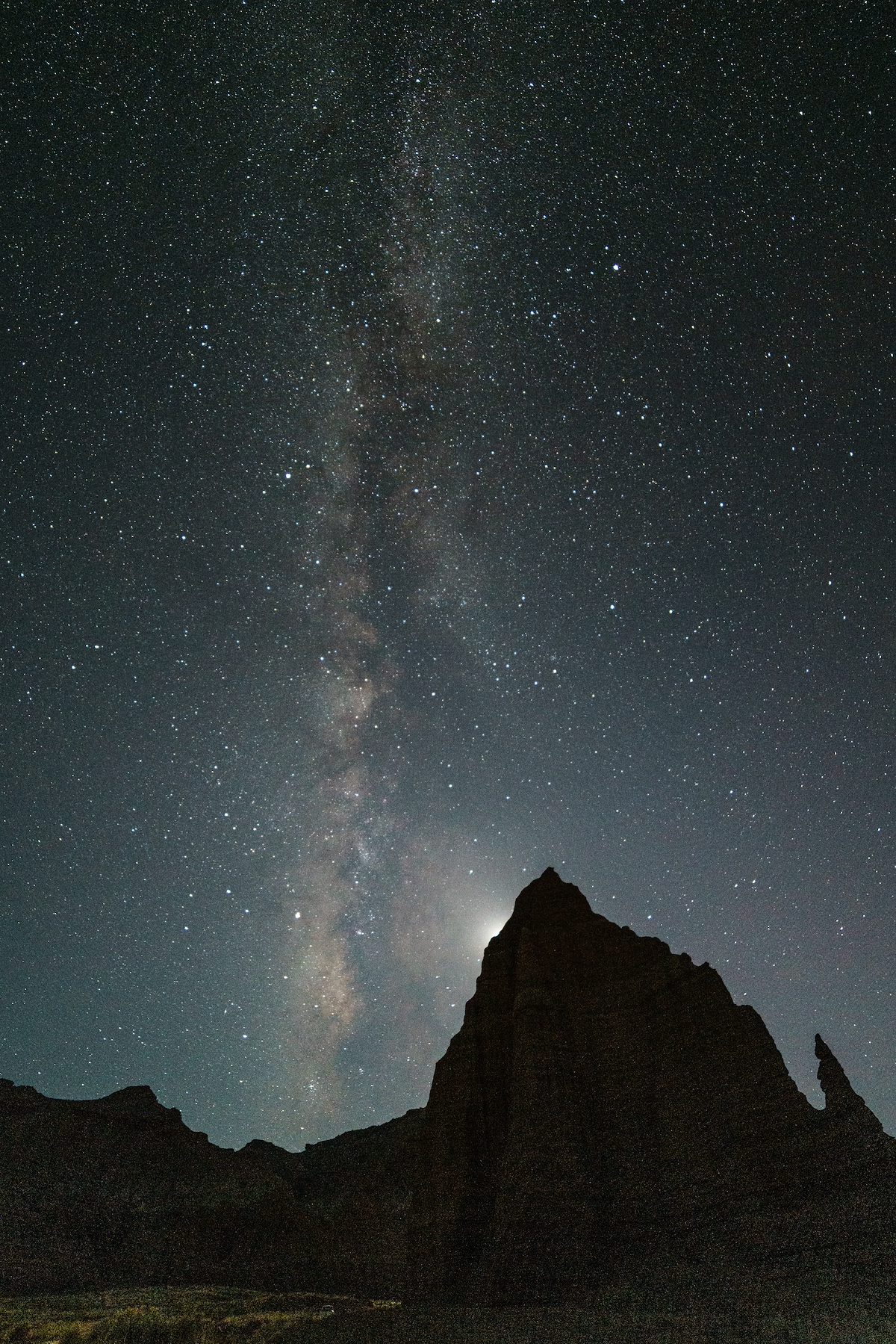 2016 October Moon and Milky Way at the Temple of the Moon