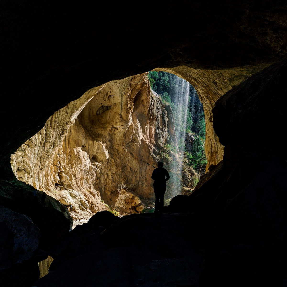 2017 December Alison at Tonto Natural Bridge State Park