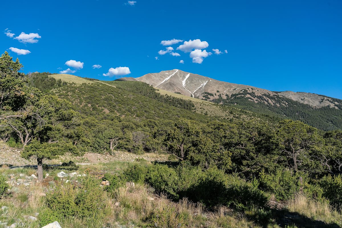 2017 June Twin Peaks from the Zapata Falls Campground