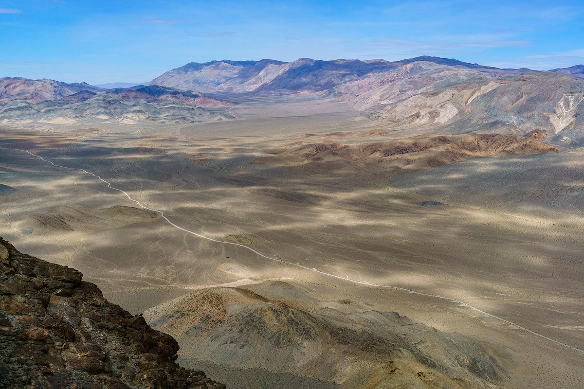 2018 April Looking back on the drive to the Racetrack from the Ubehebe Peak Trail