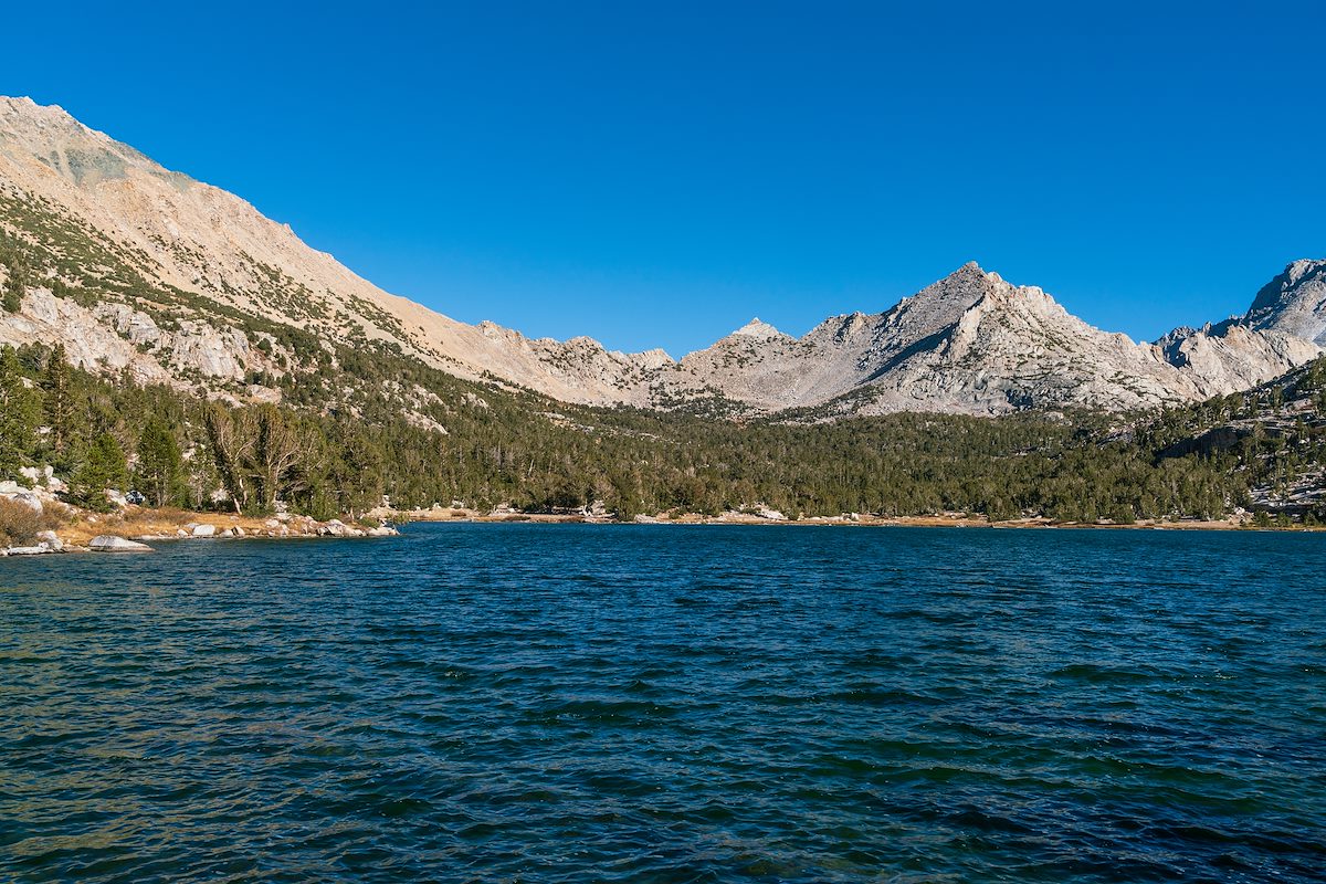 2018 October At Bullfrog Lake looking up at Kearsarge Pass