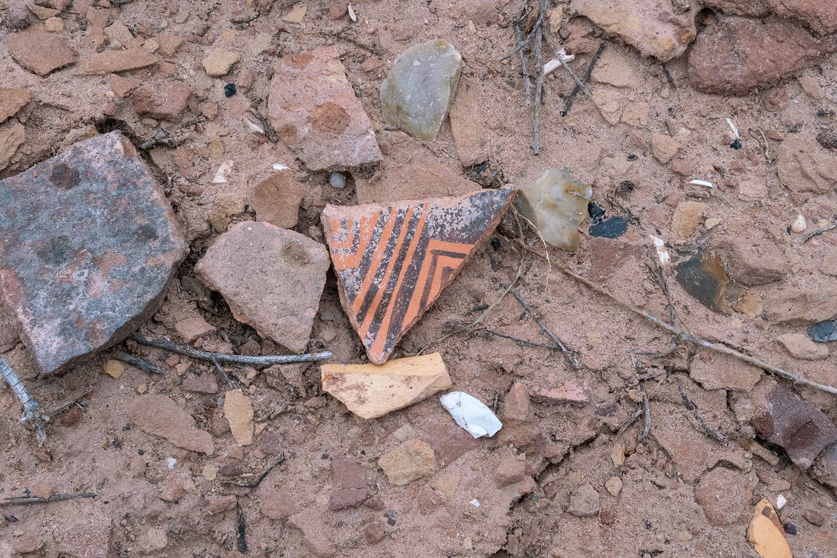 2018 October Pottery Sherd at Homolovi I