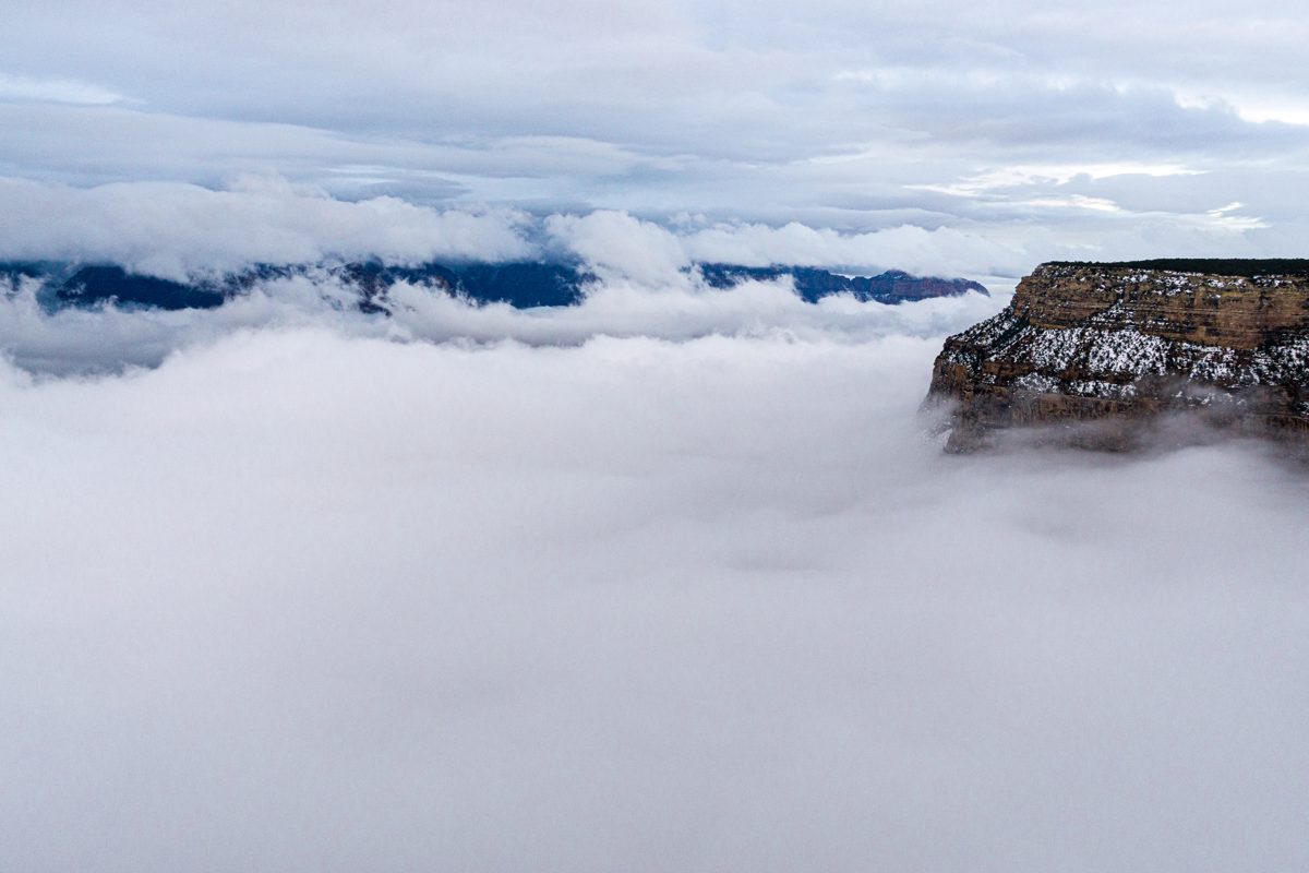 2019 December Clouds covering the Grand Canyon from Powell Point