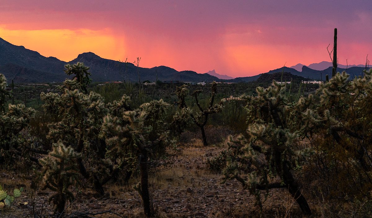 2020 August Storm over Picacho from Veterans Trail North